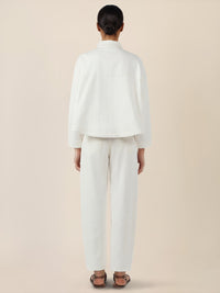 APART Oversized Jeansjacke mit Kontrastnähten | creme