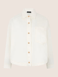 APART Oversized Jeansjacke mit Kontrastnähten | creme