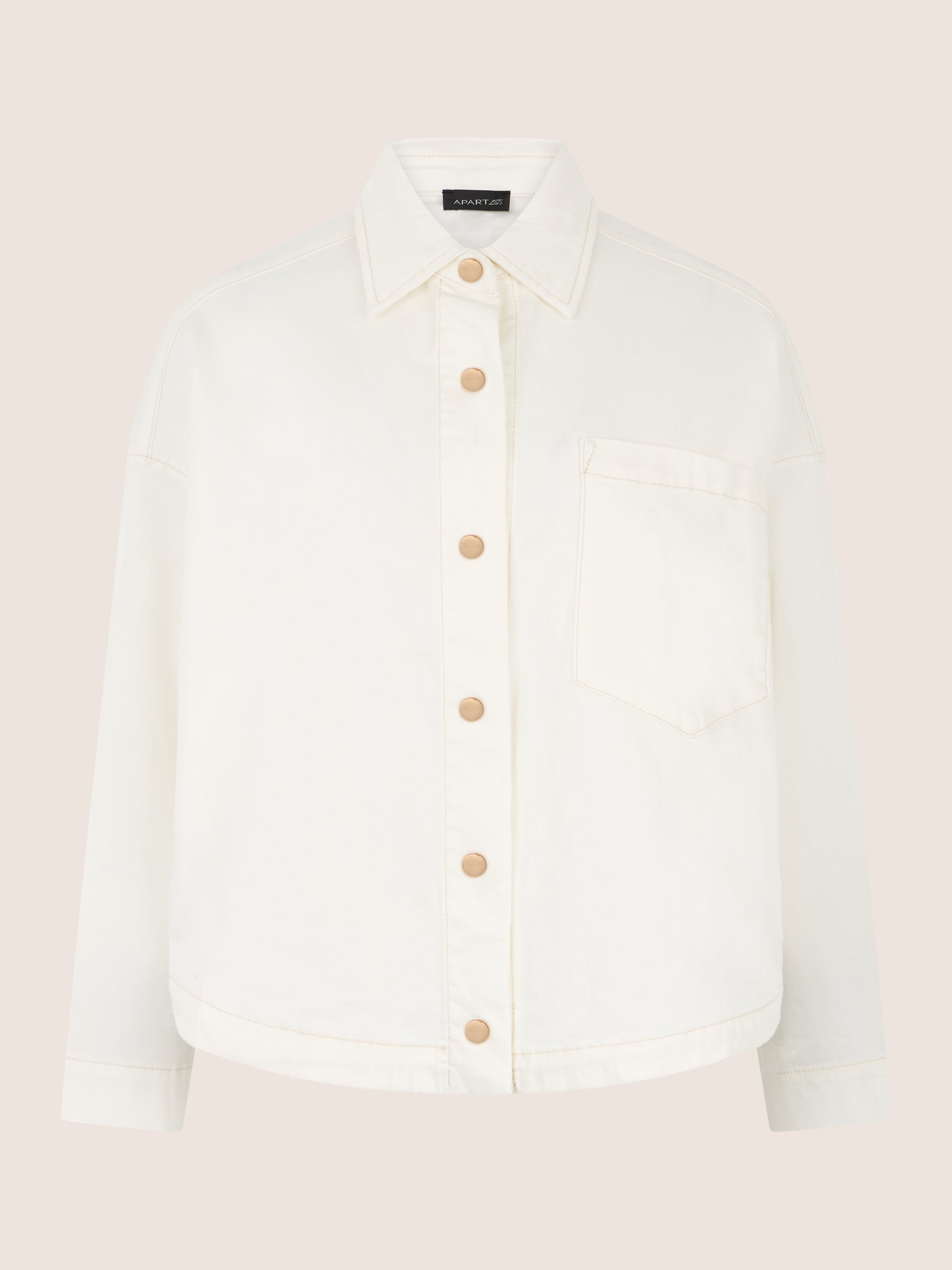 APART Oversized Jeansjacke mit Kontrastnähten | creme