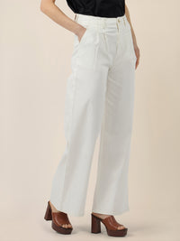 APART Palazzohose mit Falten und weitem Bein | creme