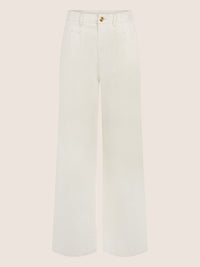 APART Palazzohose mit Falten und weitem Bein | creme