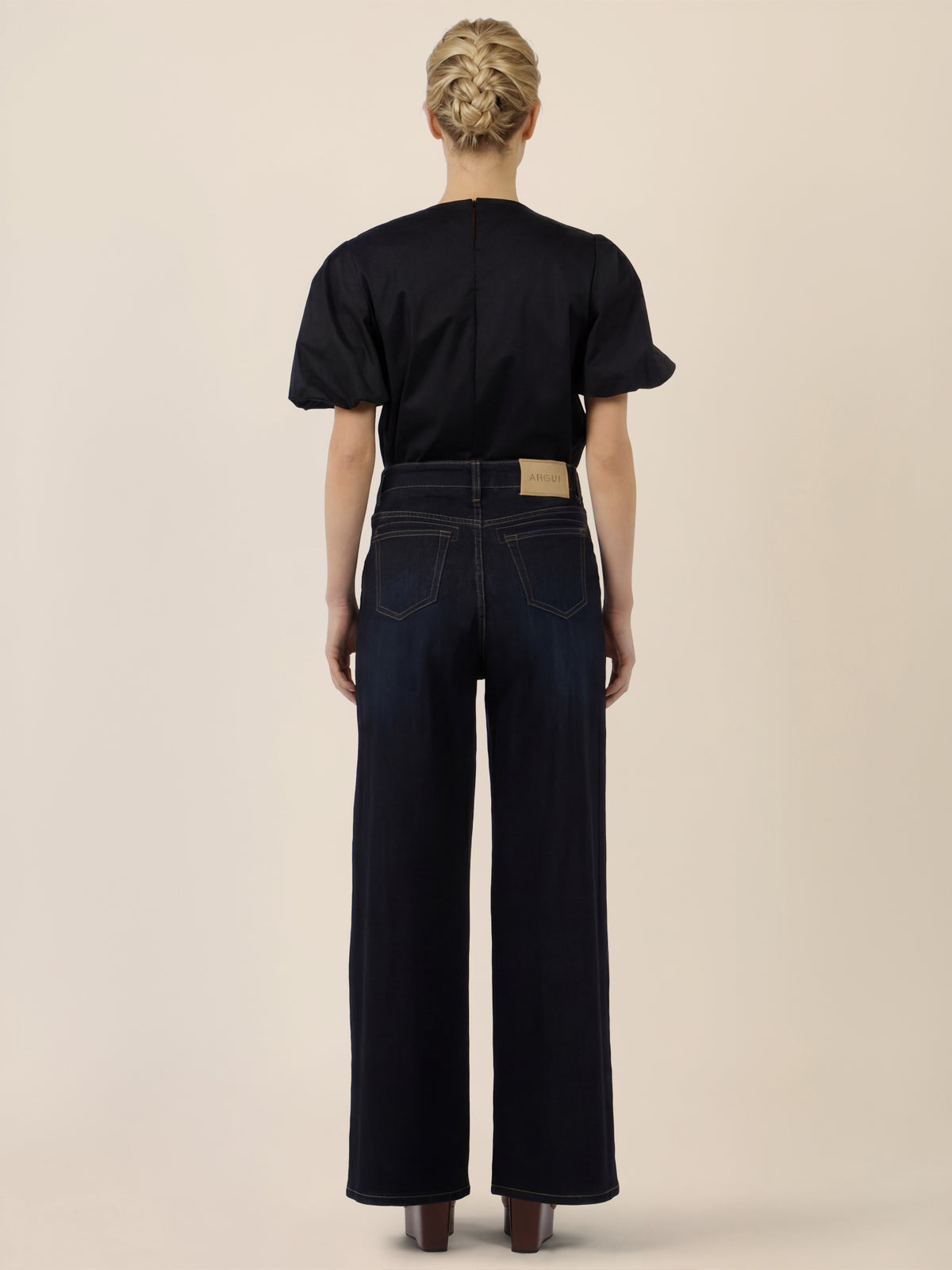 APART Palazzohose mit Falten und weitem Bein | dunkelblau