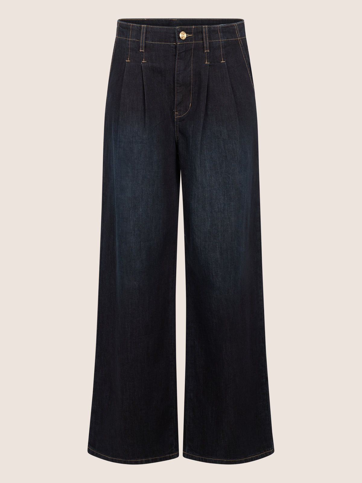 APART Palazzohose mit Falten und weitem Bein | dunkelblau