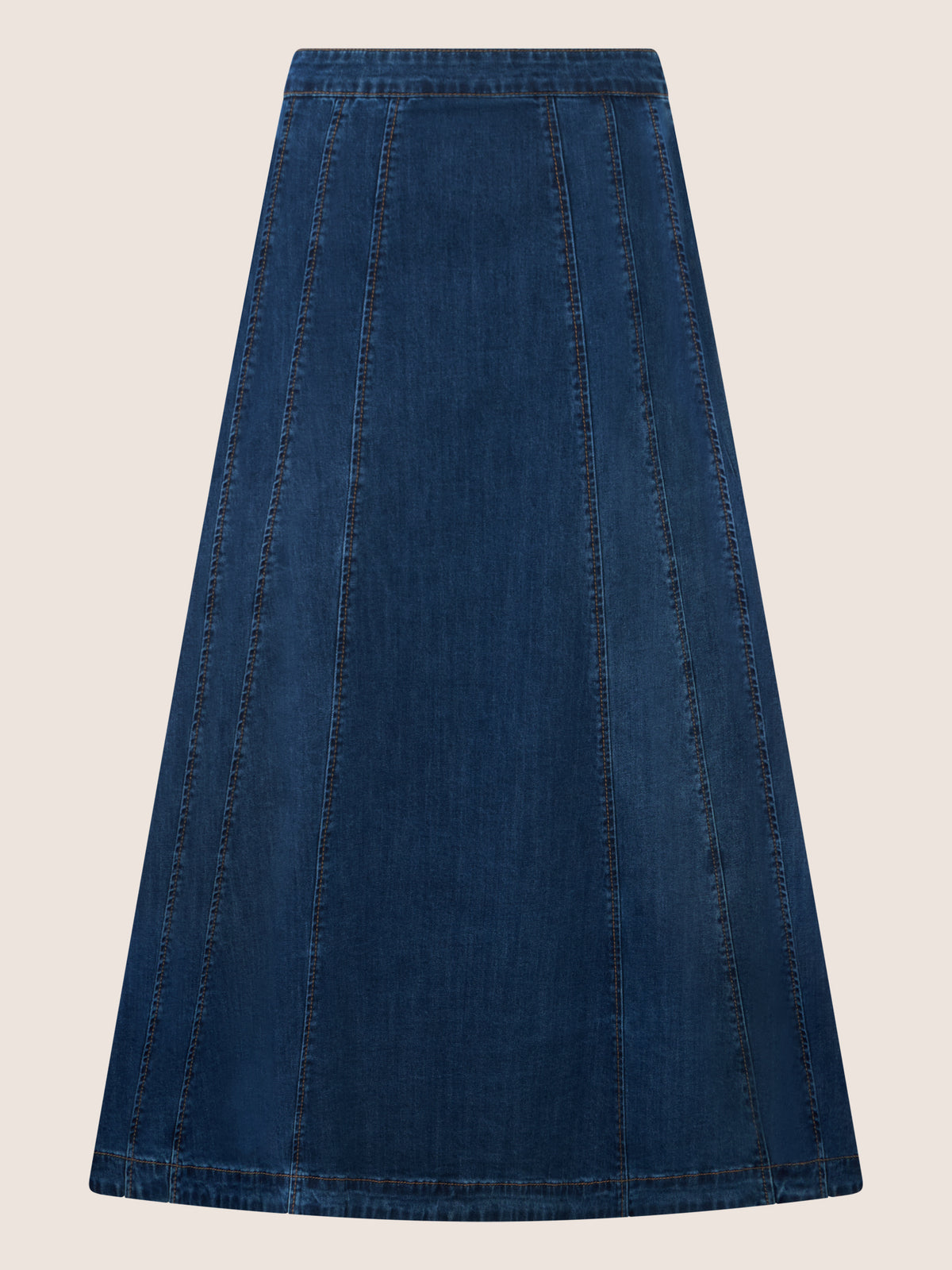 APART A-Linien-Rock aus Denim in ausgestellter Form | hellblau