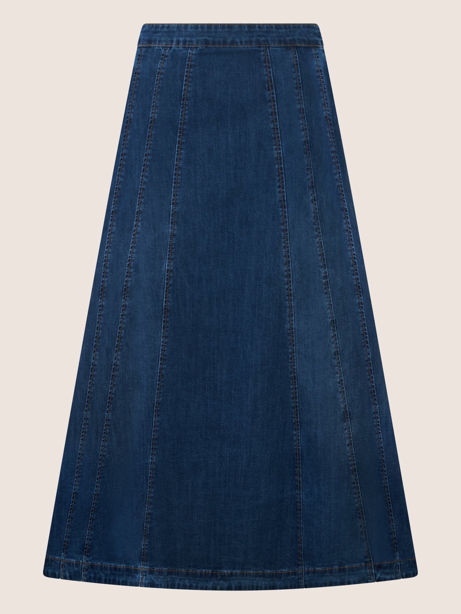 APART A-Linien-Rock aus Denim in ausgestellter Form | hellblau