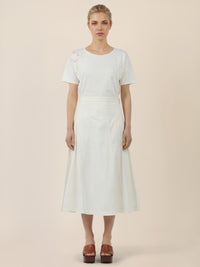 APART A-Linien-Rock aus Denim in ausgestellter Form | creme