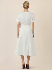 APART A-Linien-Rock aus Denim in ausgestellter Form | creme