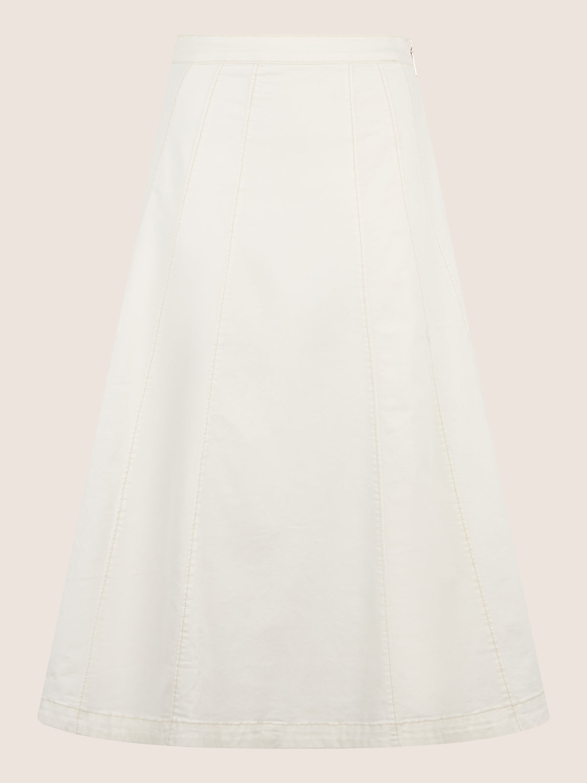 APART A-Linien-Rock aus Denim in ausgestellter Form | creme