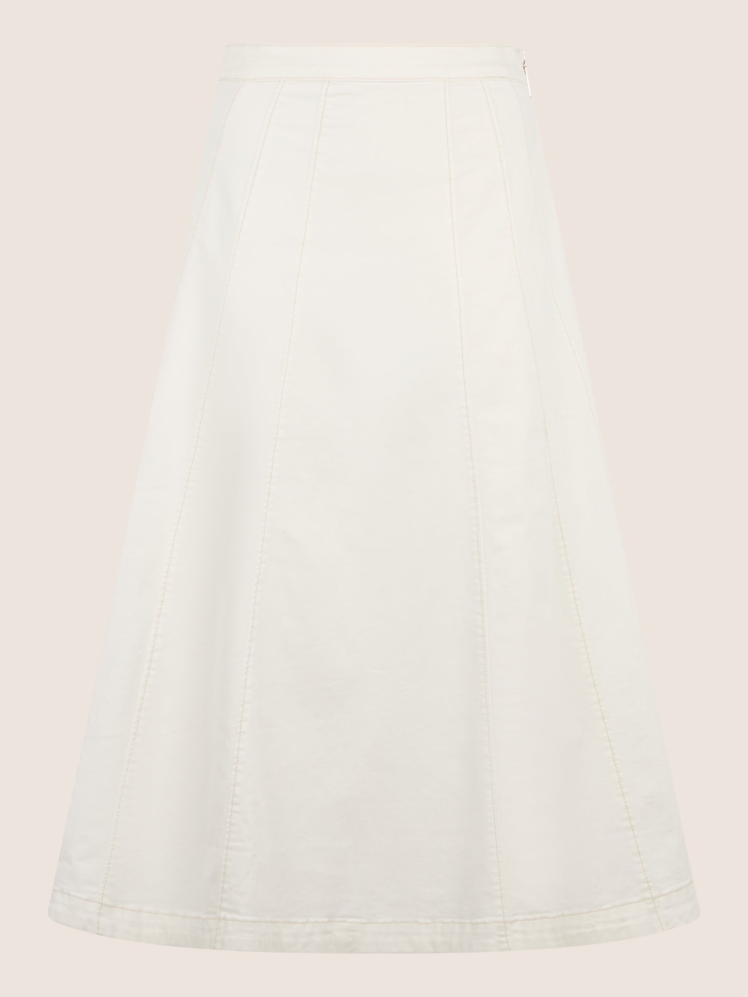 APART A-Linien-Rock aus Denim in ausgestellter Form | creme