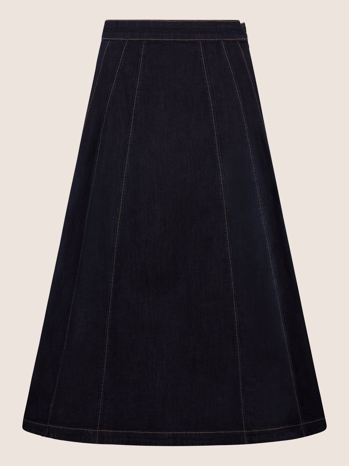 APART A-Linien-Rock aus Denim in ausgestellter Form | dunkelblau