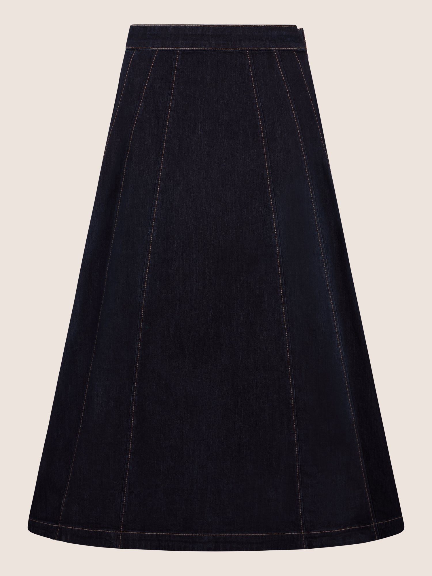 APART A-Linien-Rock aus Denim in ausgestellter Form | dunkelblau
