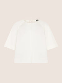 APART Bluse mit Rundhalsausschnitt und kurzen Ärmeln | creme