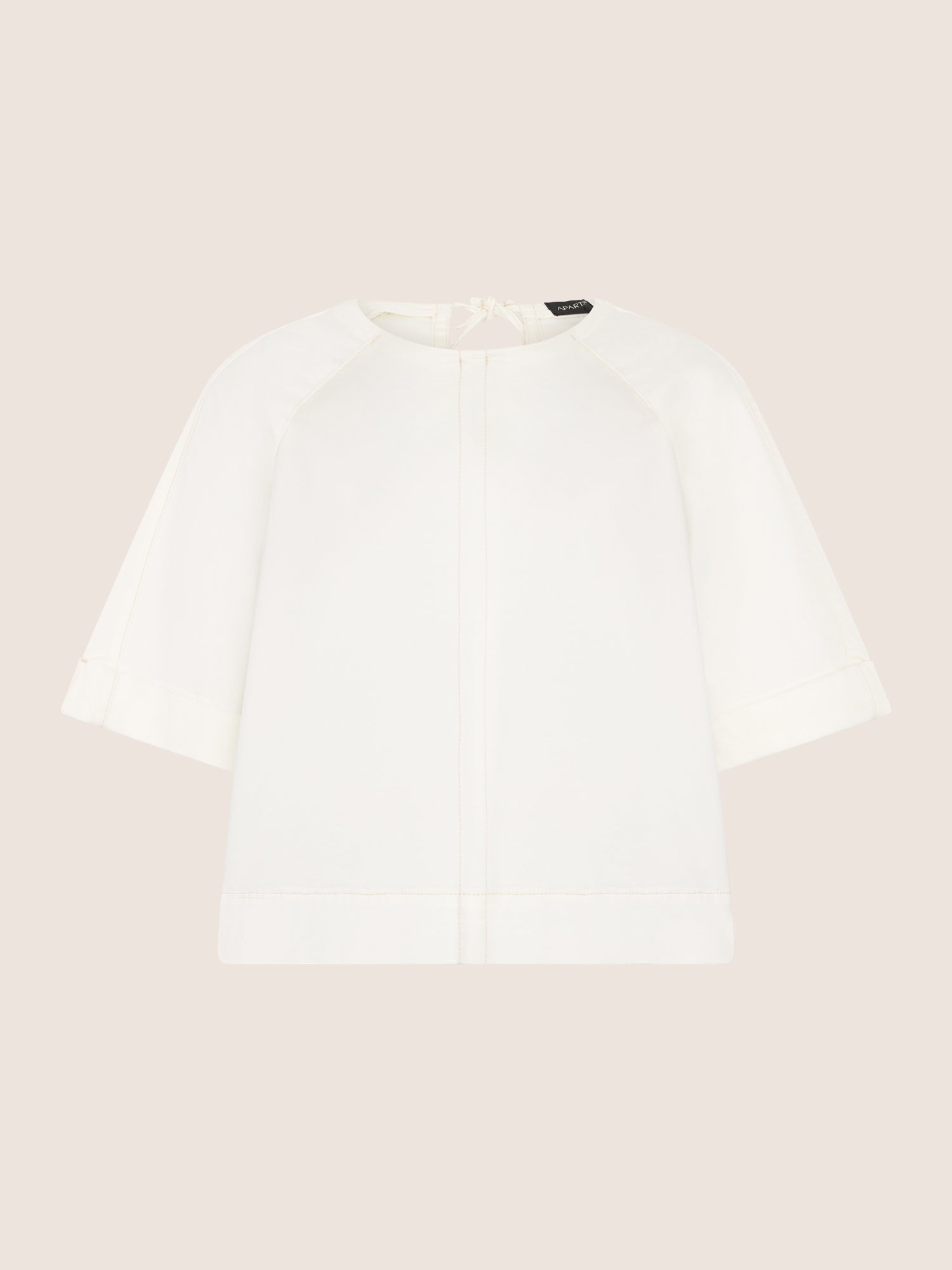 APART Bluse mit Rundhalsausschnitt und kurzen Ärmeln | creme