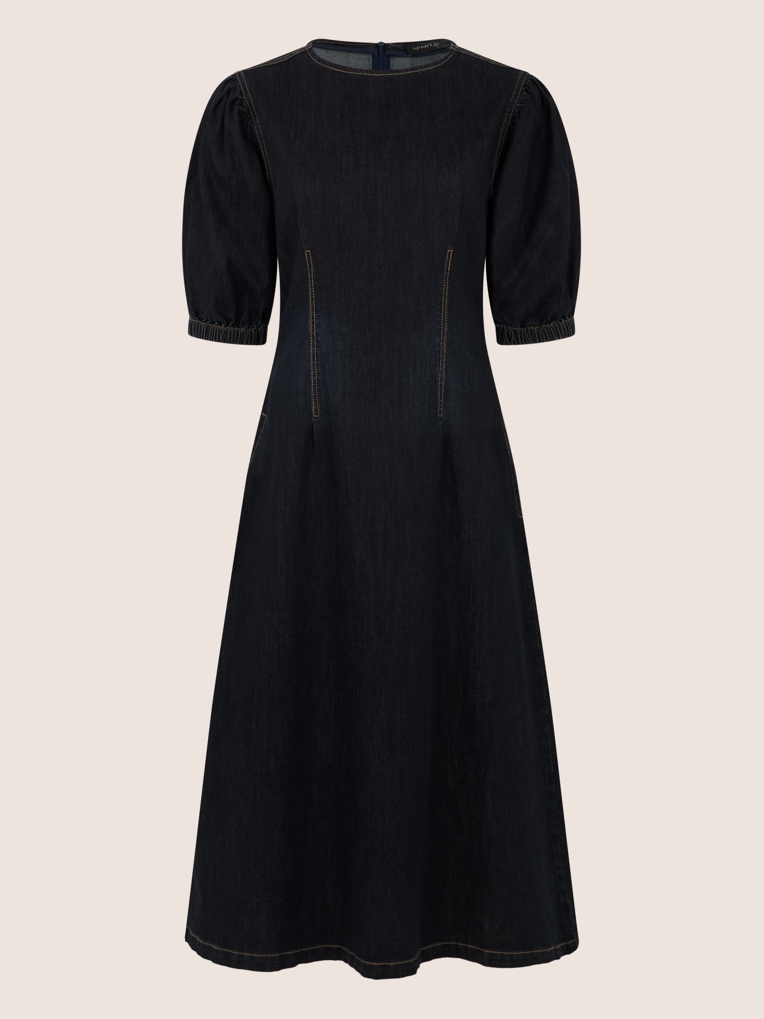 APART Denimkleid mit Puffärmeln | dunkelblau