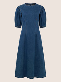 APART Denimkleid mit Puffärmeln | hellblau