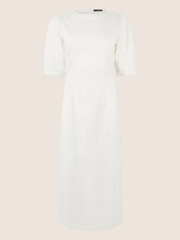 APART Denimkleid mit Puffärmeln | creme