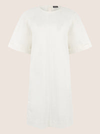 APART Gerade geschnittenes Jeanskleid mit Bindeband hinten | creme