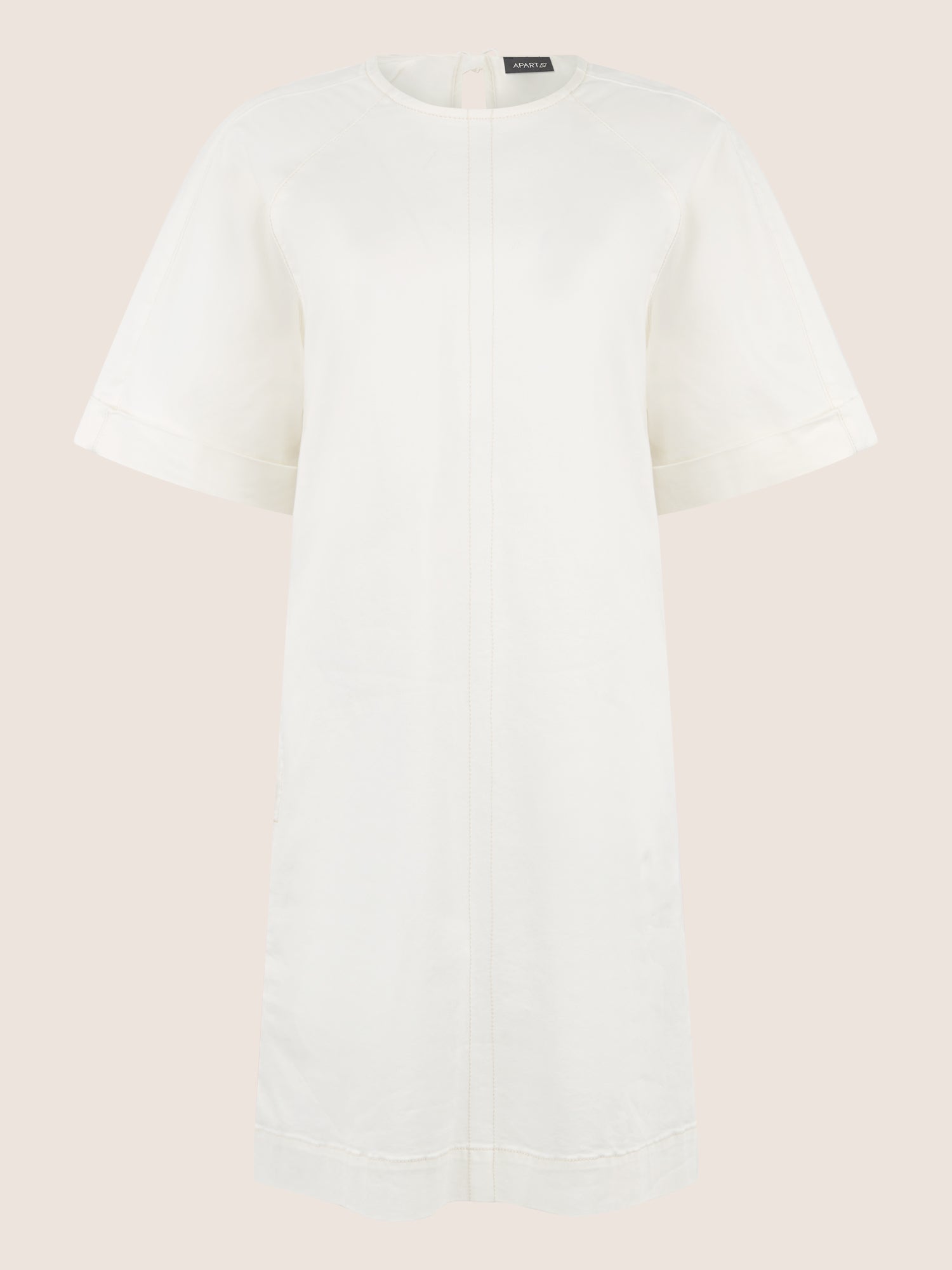 APART Gerade geschnittenes Jeanskleid mit Bindeband hinten | creme