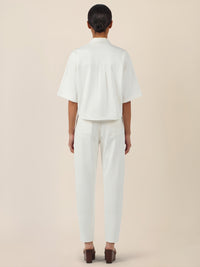 APART Kurzarm-Jeansjacke mit Druckknöpfen | creme