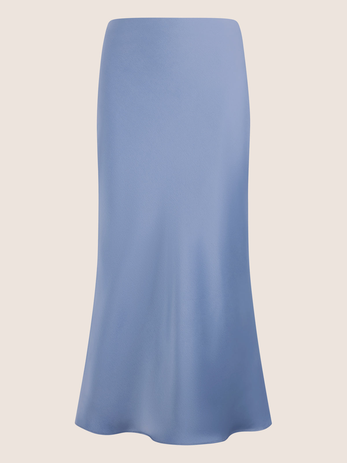 APART Ausgestellter Midirock in fließender Satin-Qualität | rauchblau