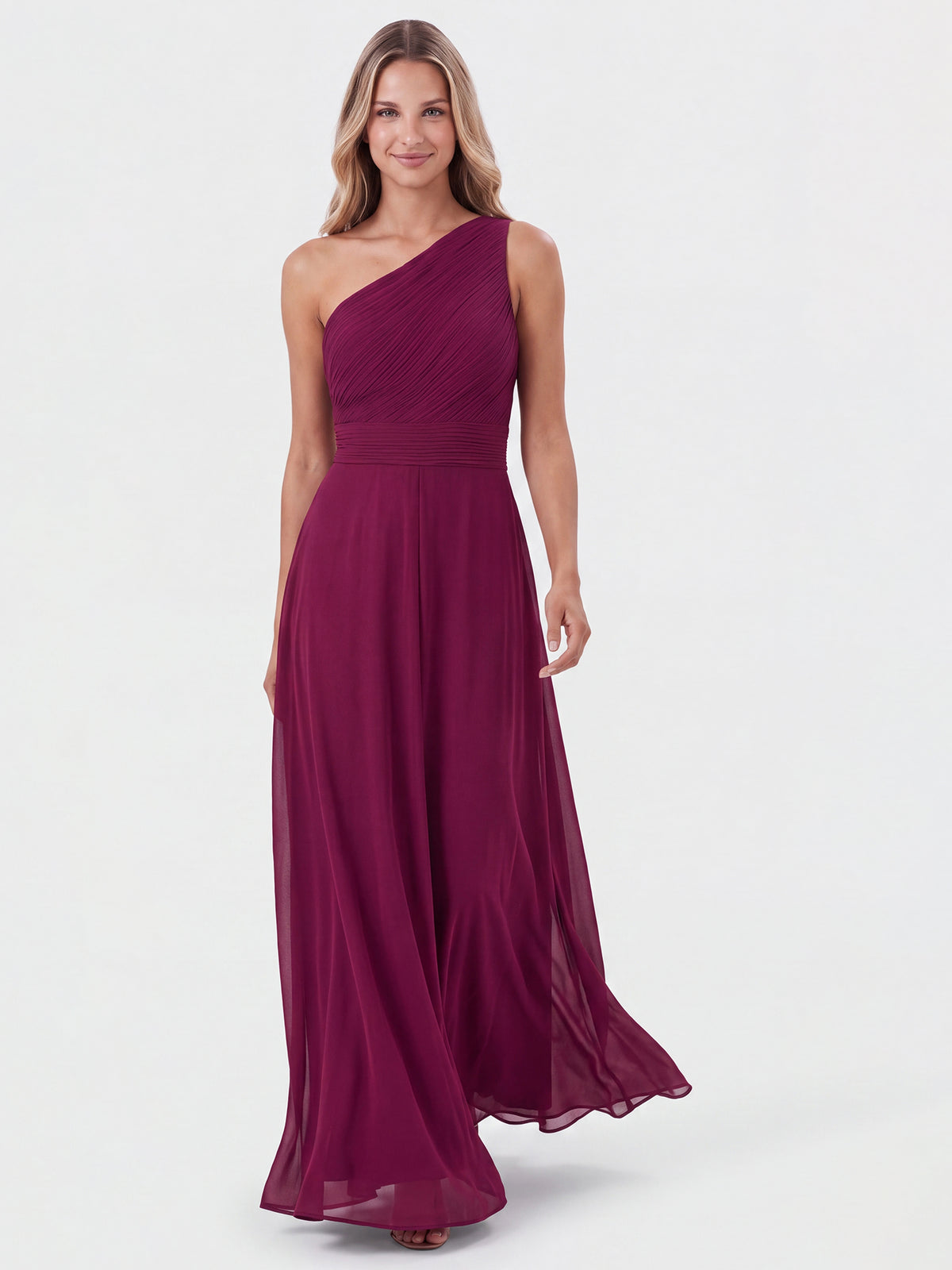 APART Abendkleid mit One-Shoulder-Design | weinrot
