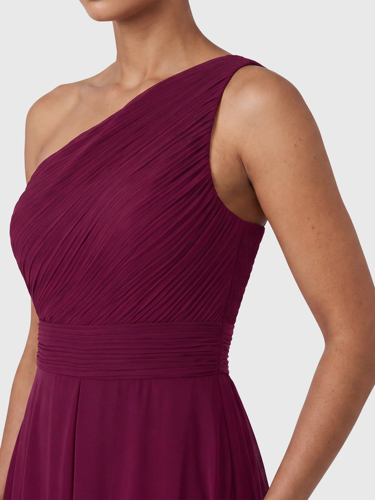 APART Abendkleid mit One-Shoulder-Design | weinrot