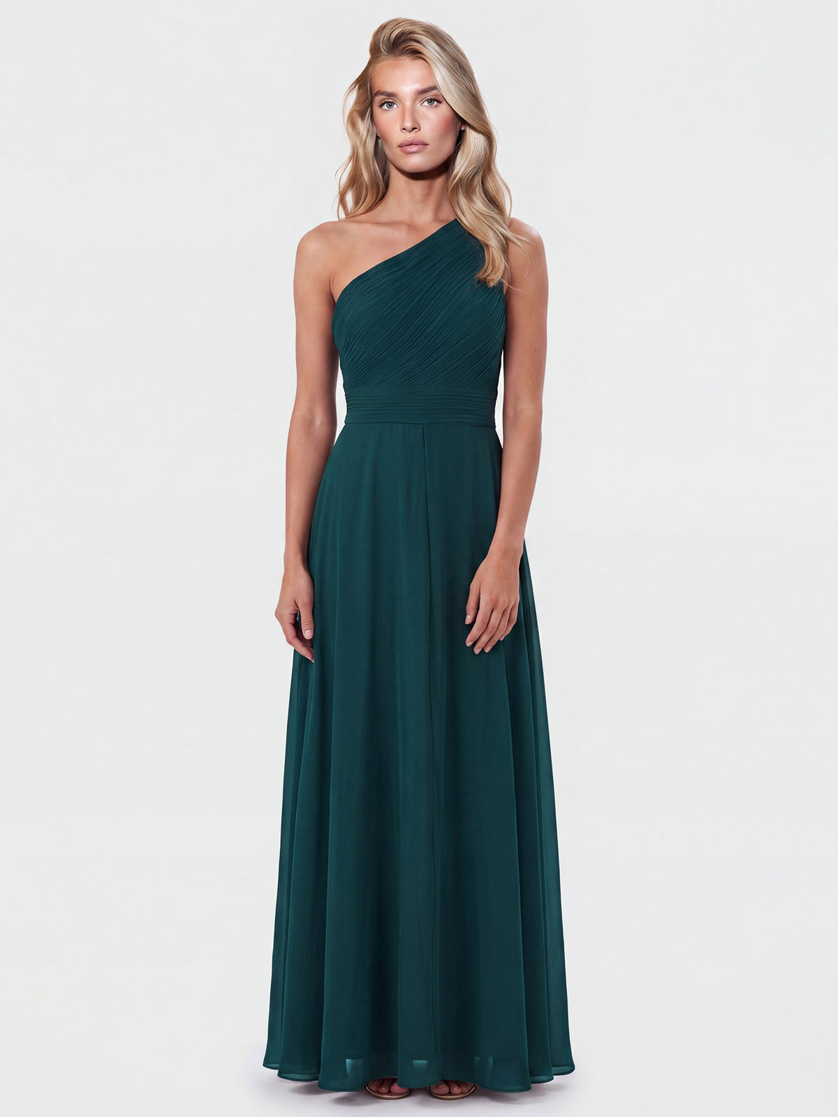 APART Abendkleid mit One-Shoulder-Design | emerald