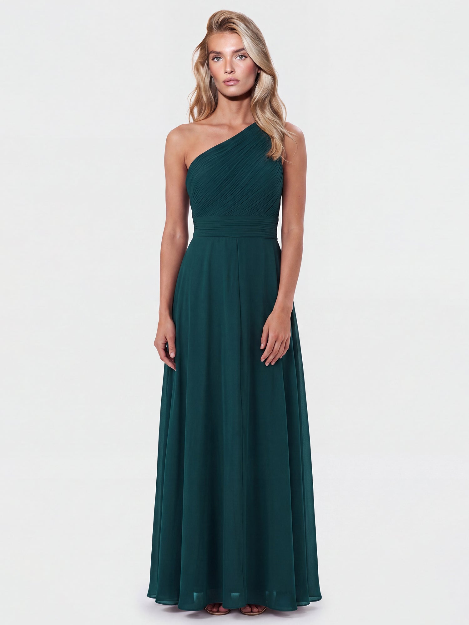 APART Abendkleid mit One-Shoulder-Design | emerald