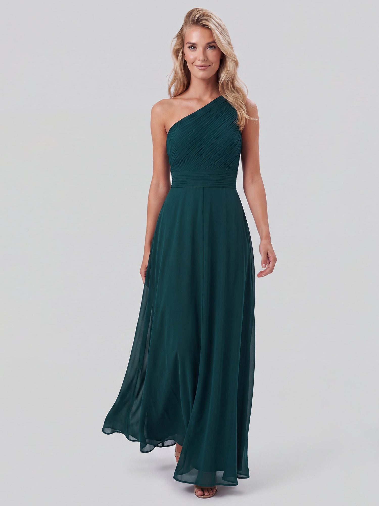 APART Abendkleid mit One-Shoulder-Design | emerald