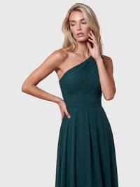 APART Abendkleid mit One-Shoulder-Design | emerald