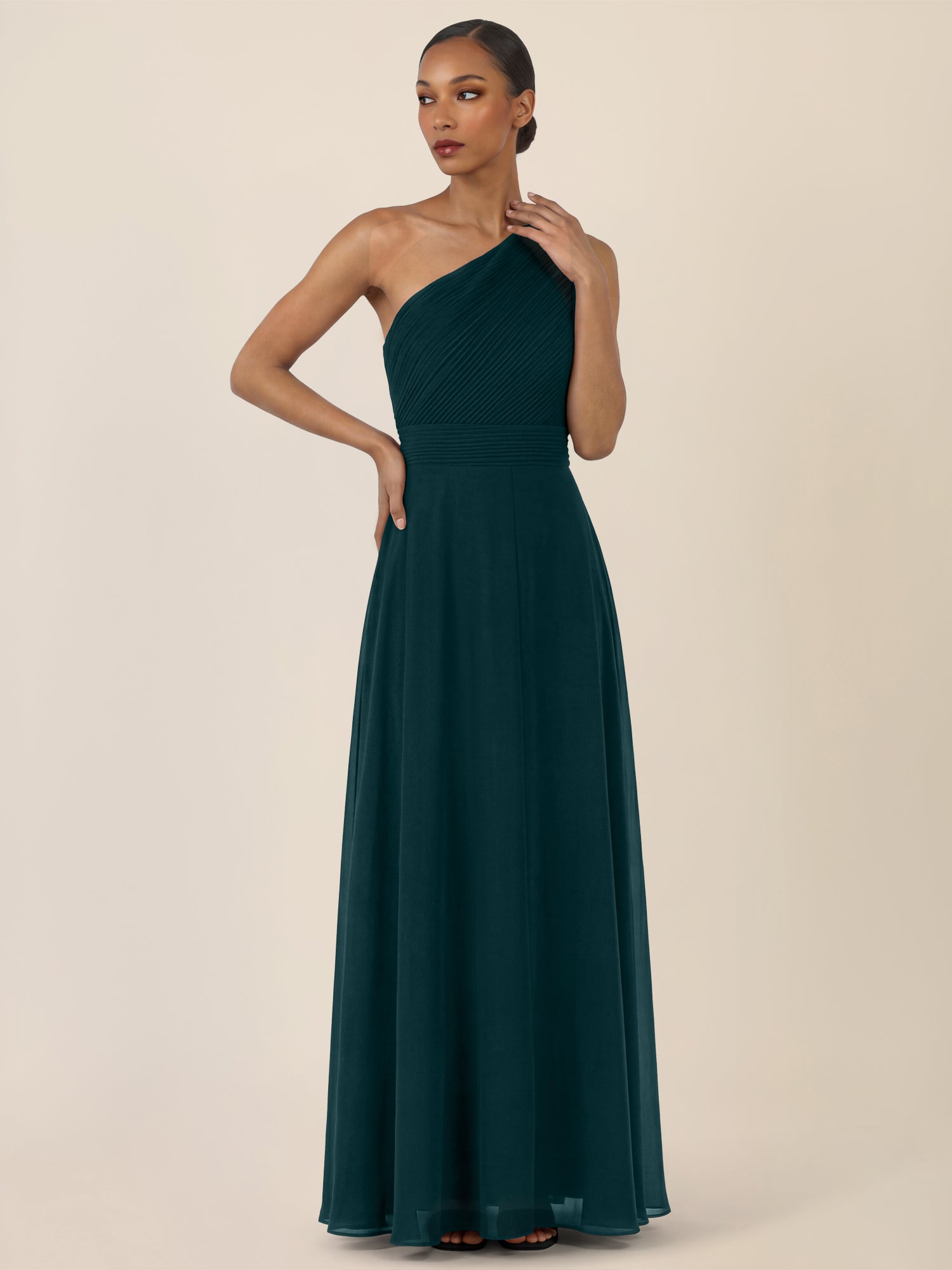 APART Abendkleid mit One-Shoulder-Design | emerald