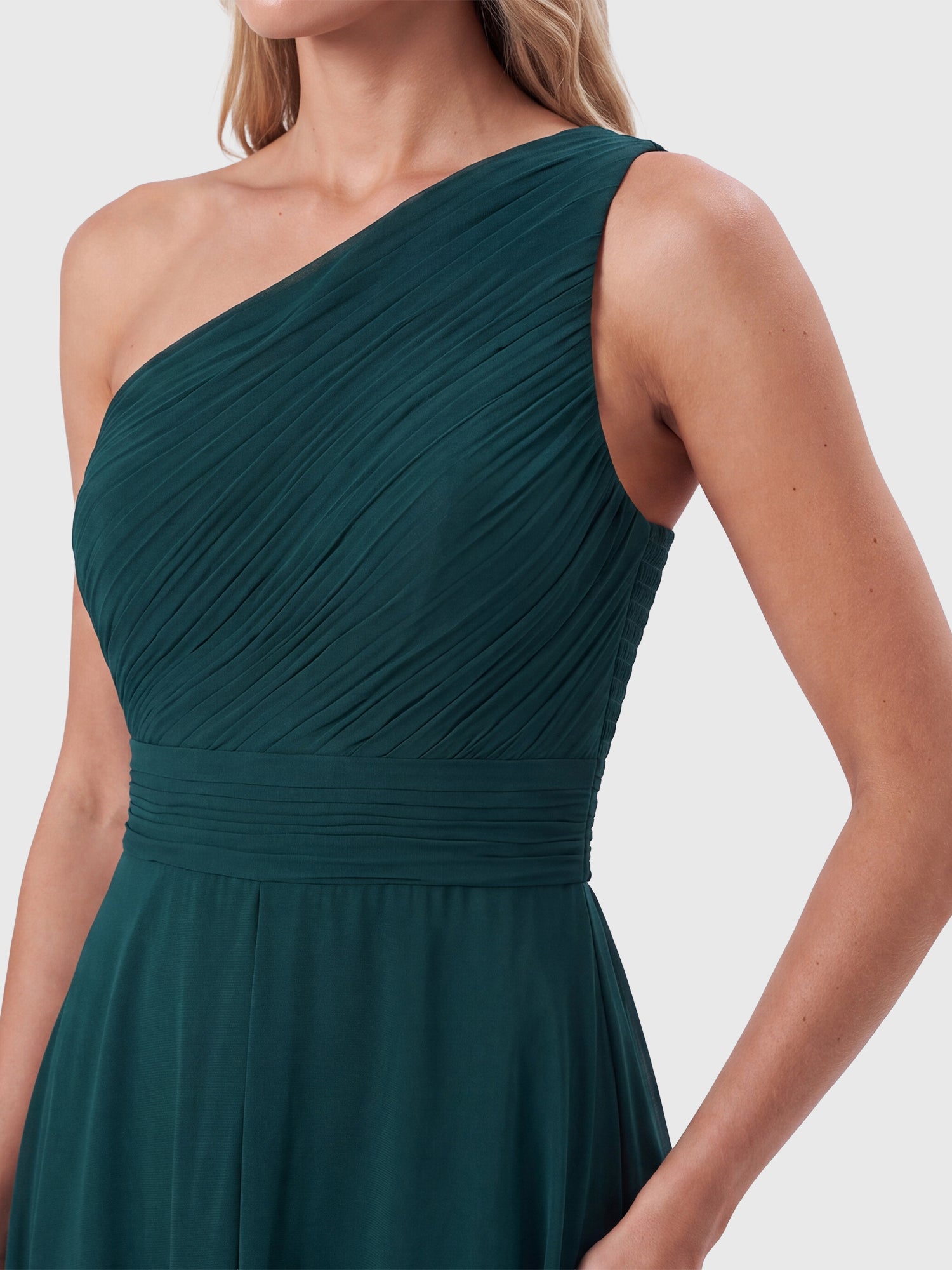 APART Abendkleid mit One-Shoulder-Design | emerald