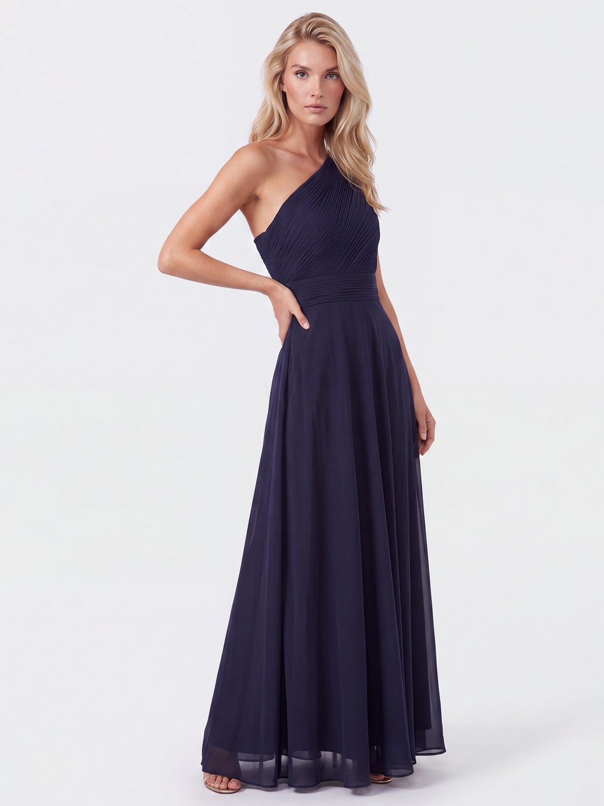 APART Abendkleid mit One-Shoulder-Design | nachtblau