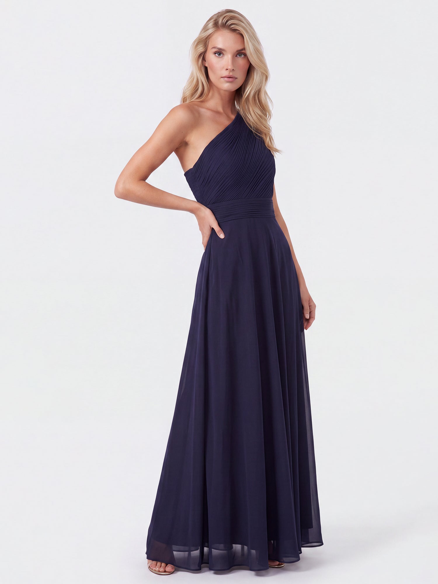 APART Abendkleid mit One-Shoulder-Design | nachtblau