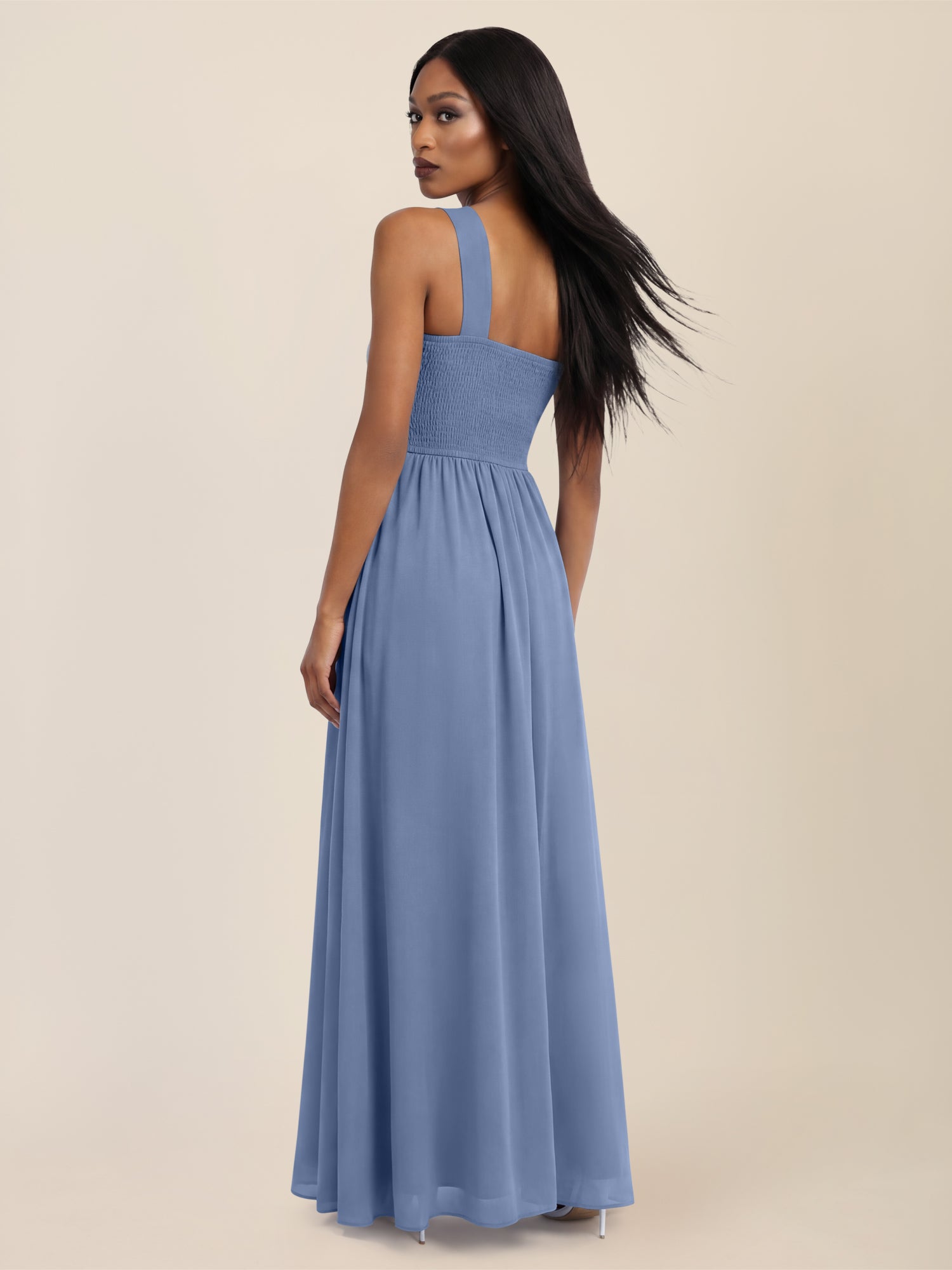APART Abendkleid mit One-Shoulder-Design | rauchblau