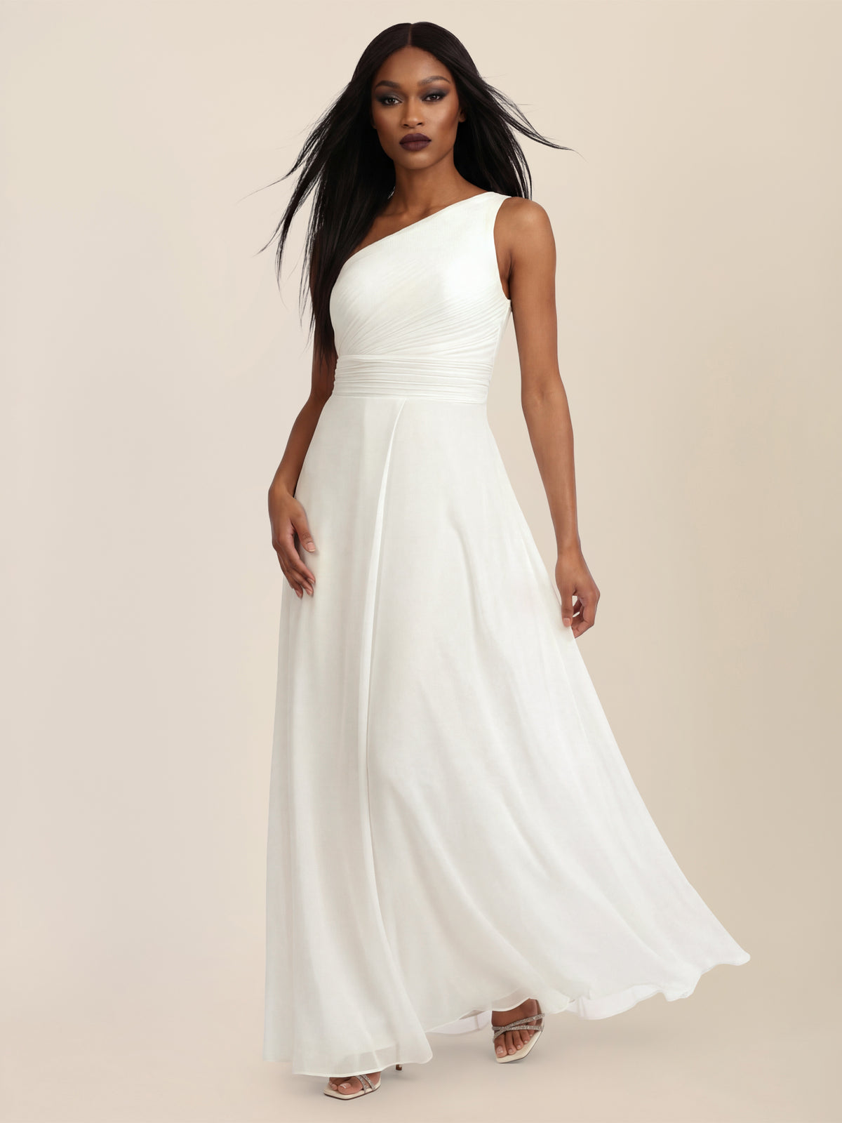 APART Abendkleid mit One-Shoulder-Design | creme