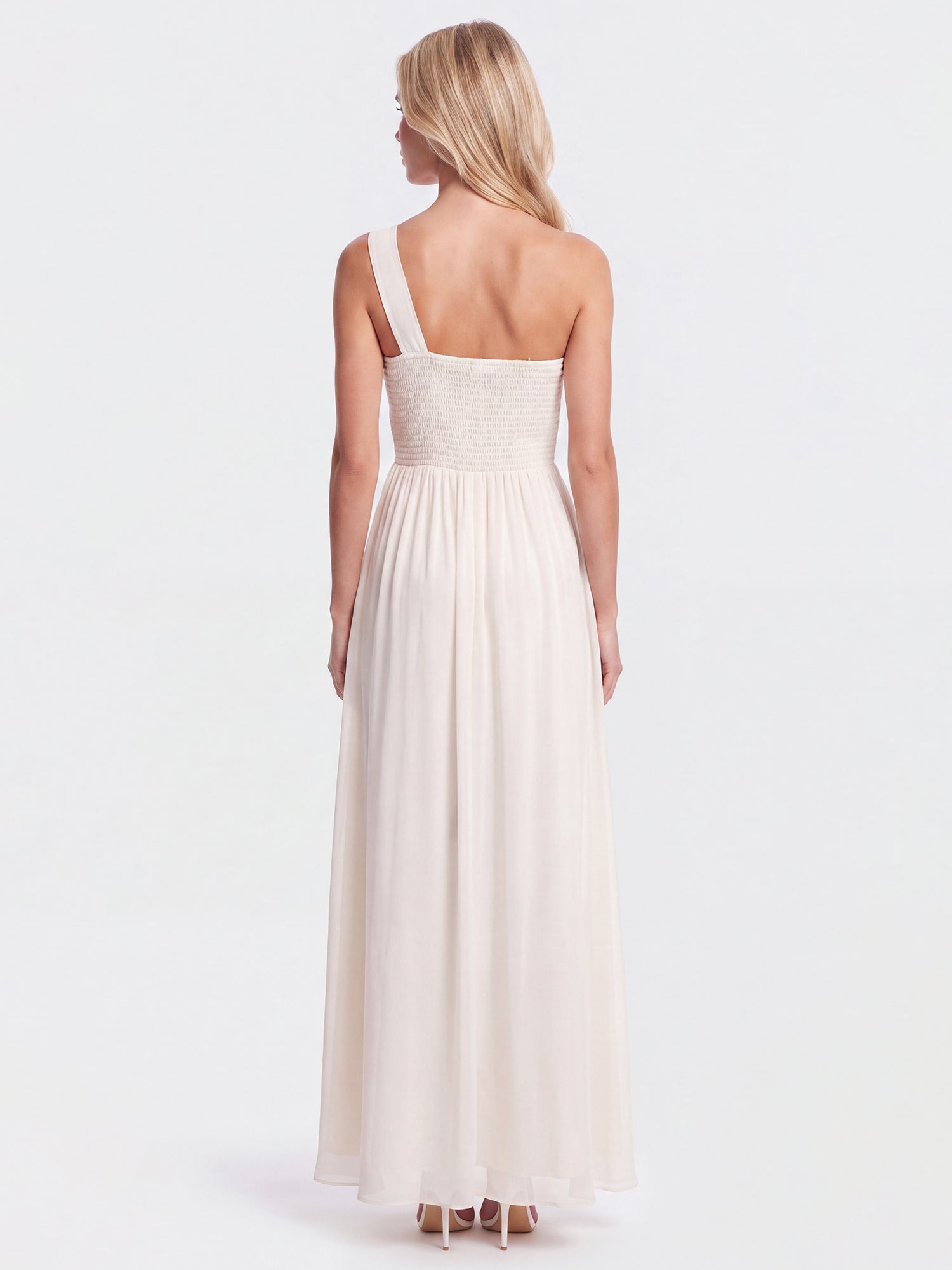 APART Abendkleid mit One-Shoulder-Design | creme