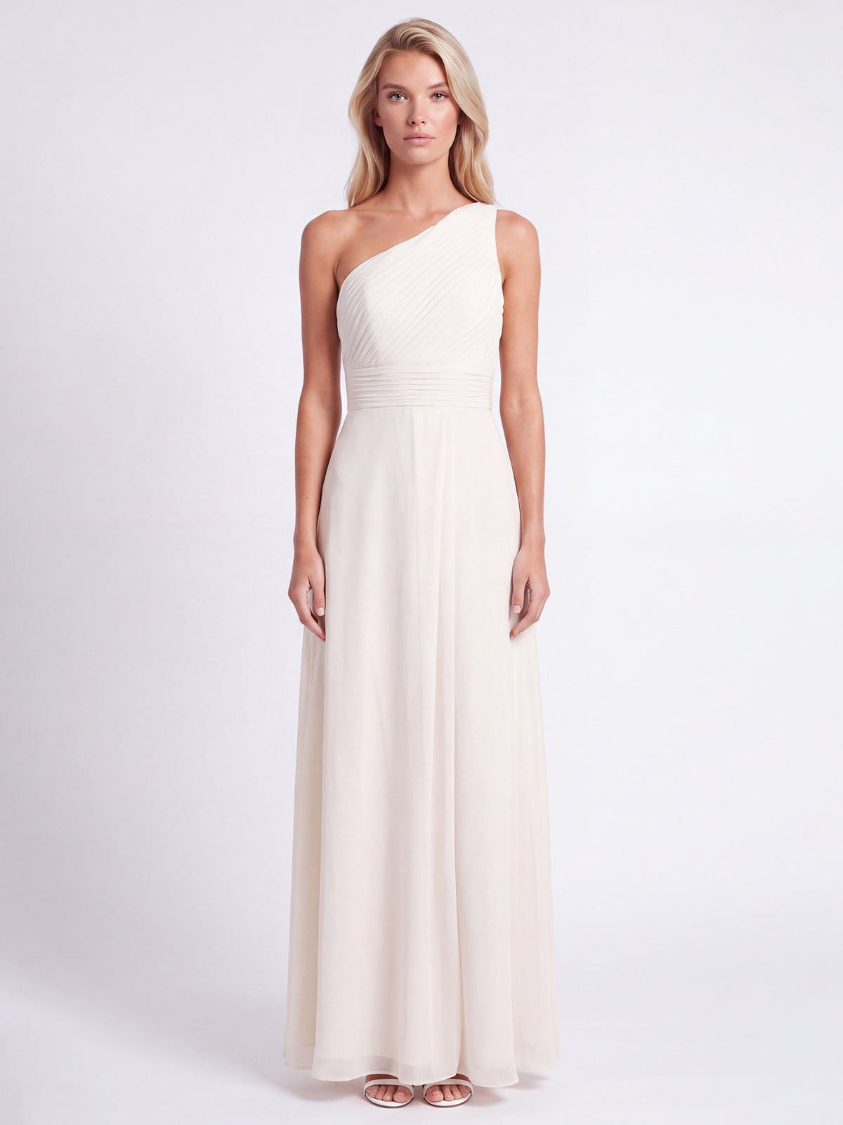 APART Abendkleid mit One-Shoulder-Design | creme
