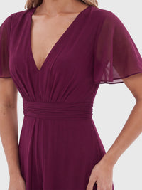 APART Eleganter Chiffonoverall mit fließendem Beinverlauf | weinrot