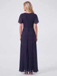 APART Eleganter Chiffonoverall mit fließendem Beinverlauf | nachtblau