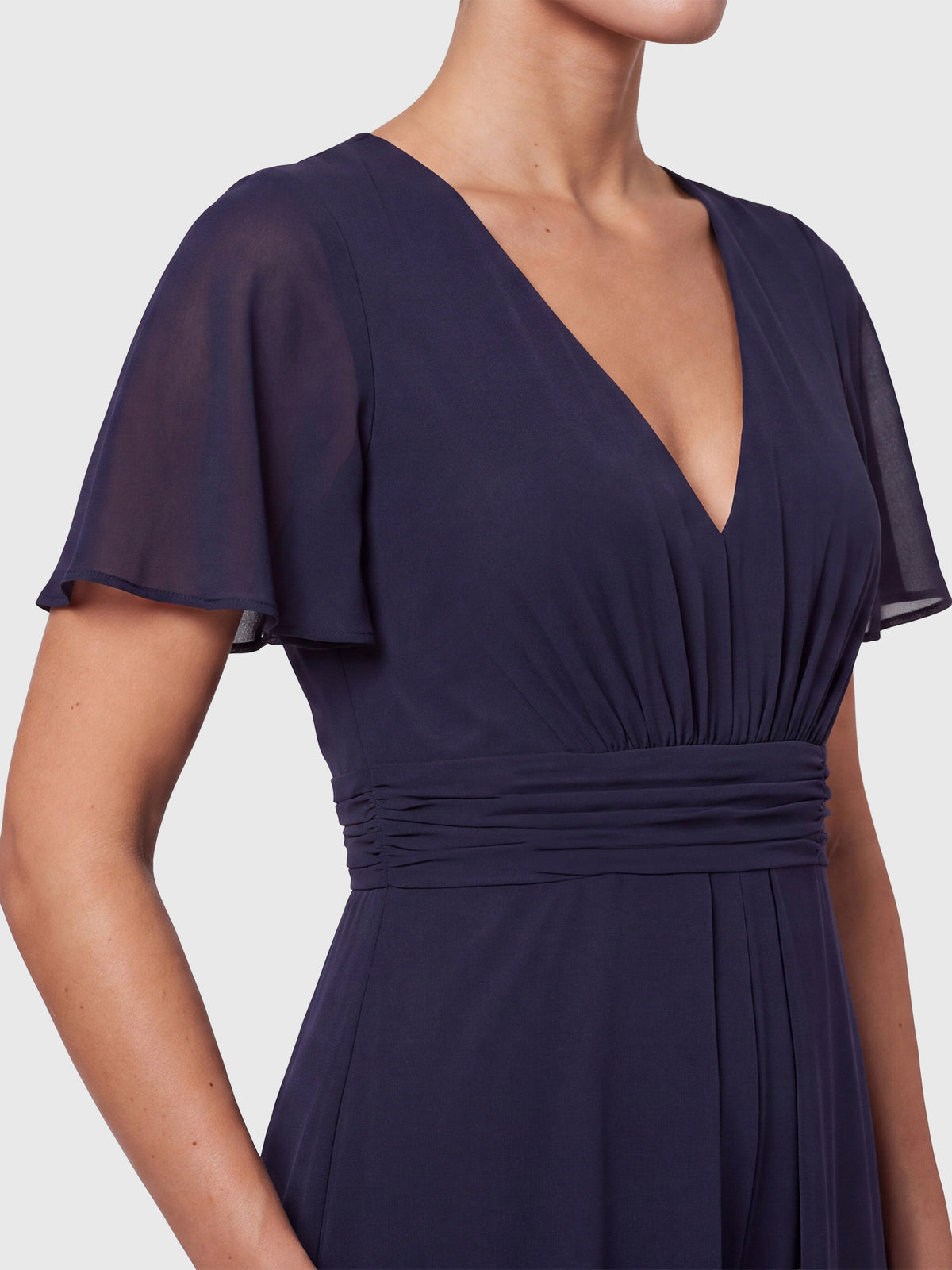 APART Eleganter Chiffonoverall mit fließendem Beinverlauf | nachtblau