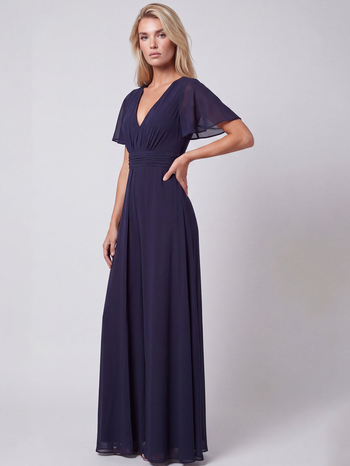 APART Eleganter Chiffonoverall mit fließendem Beinverlauf | nachtblau