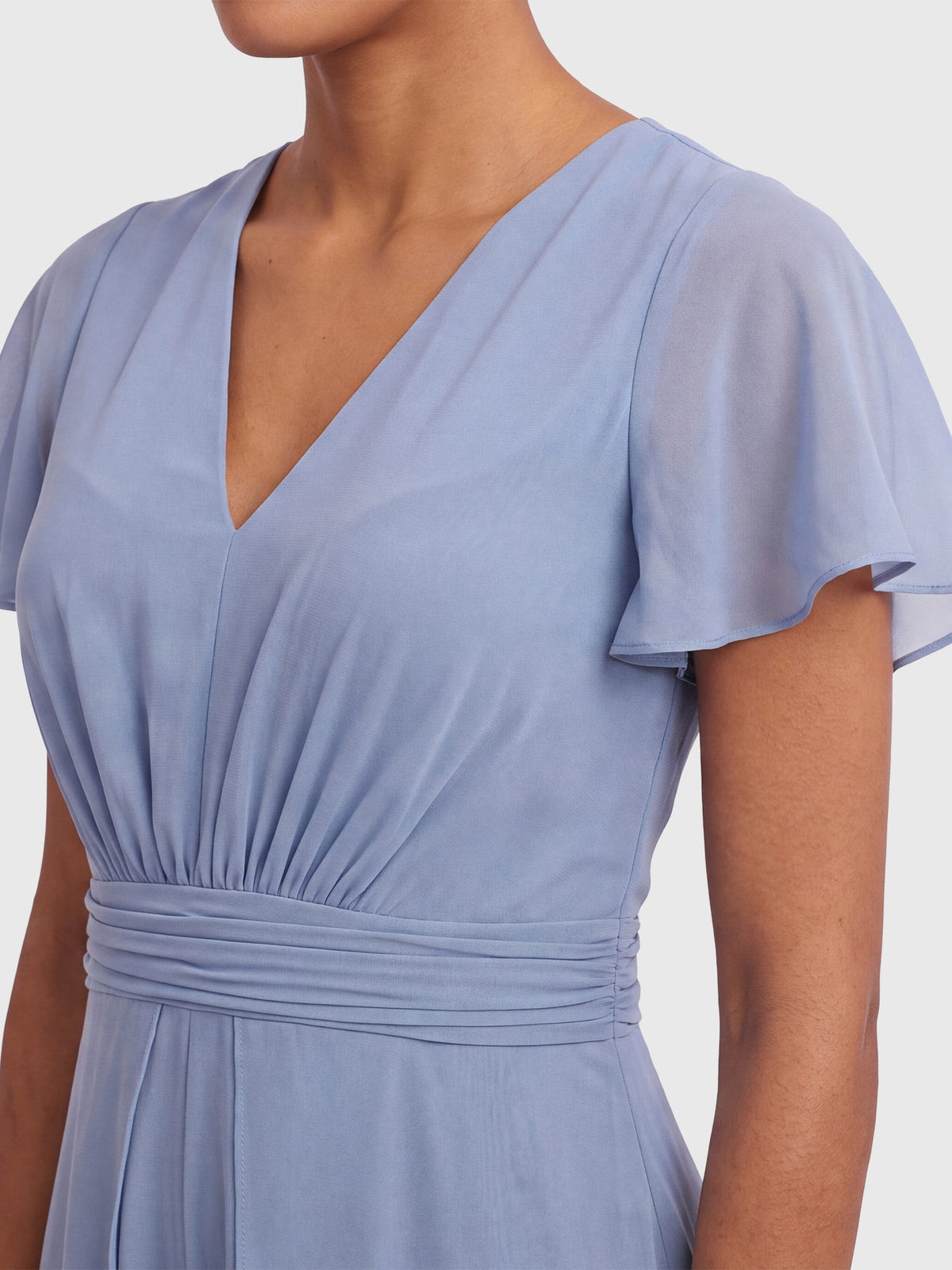 APART Eleganter Chiffonoverall mit fließendem Beinverlauf | rauchblau
