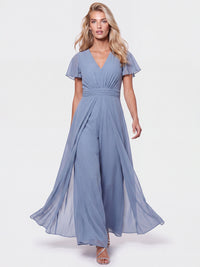 APART Eleganter Chiffonoverall mit fließendem Beinverlauf | rauchblau