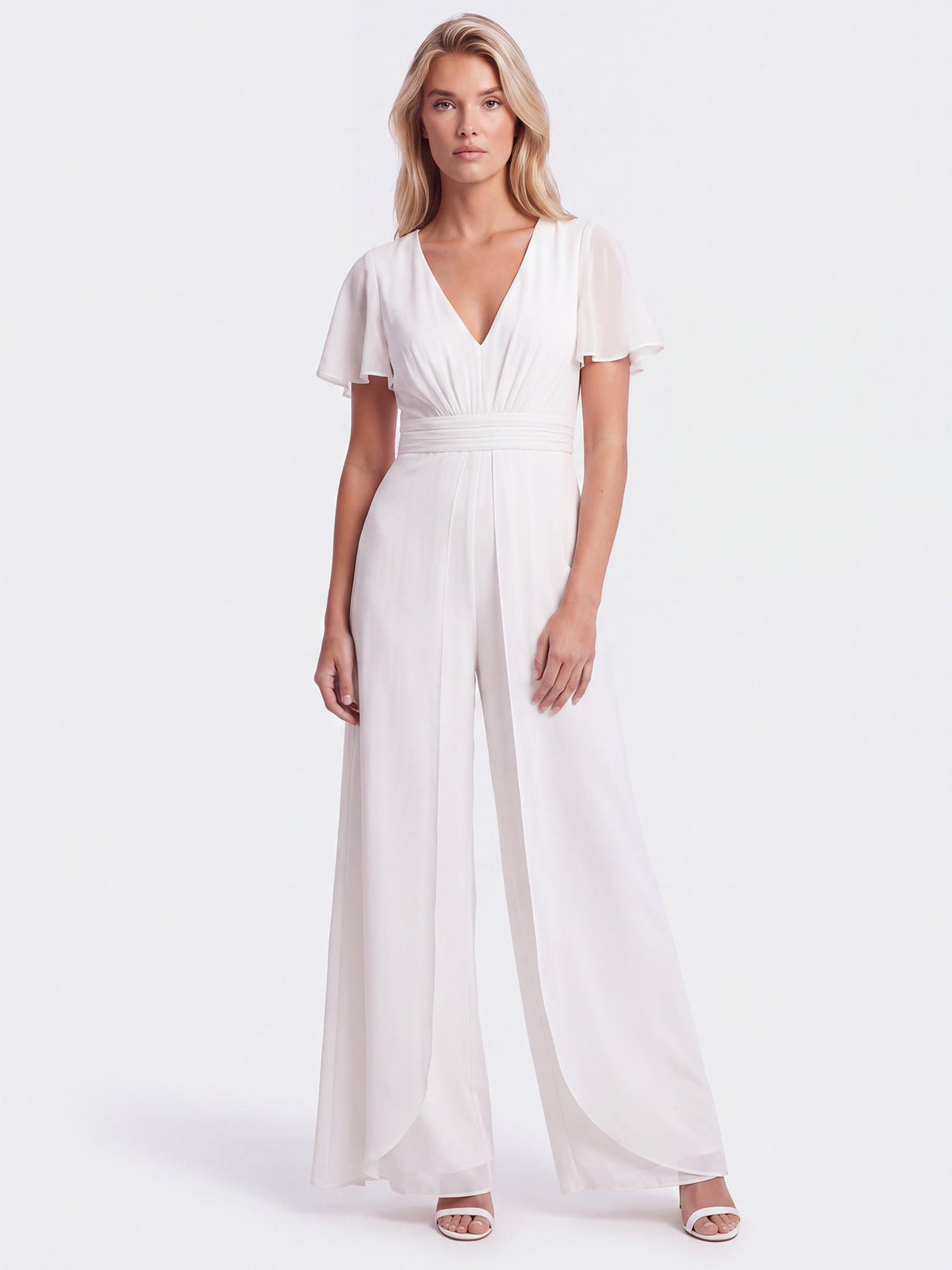 APART Eleganter Chiffonoverall mit fließendem Beinverlauf | creme