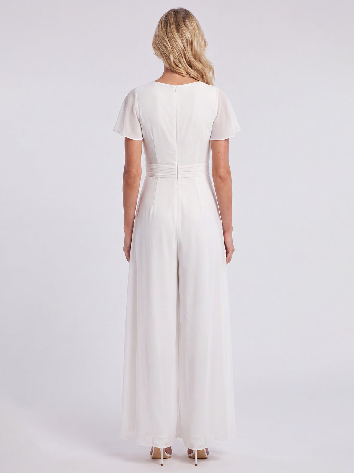 APART Eleganter Chiffonoverall mit fließendem Beinverlauf | creme