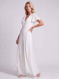 APART Eleganter Chiffonoverall mit fließendem Beinverlauf | creme