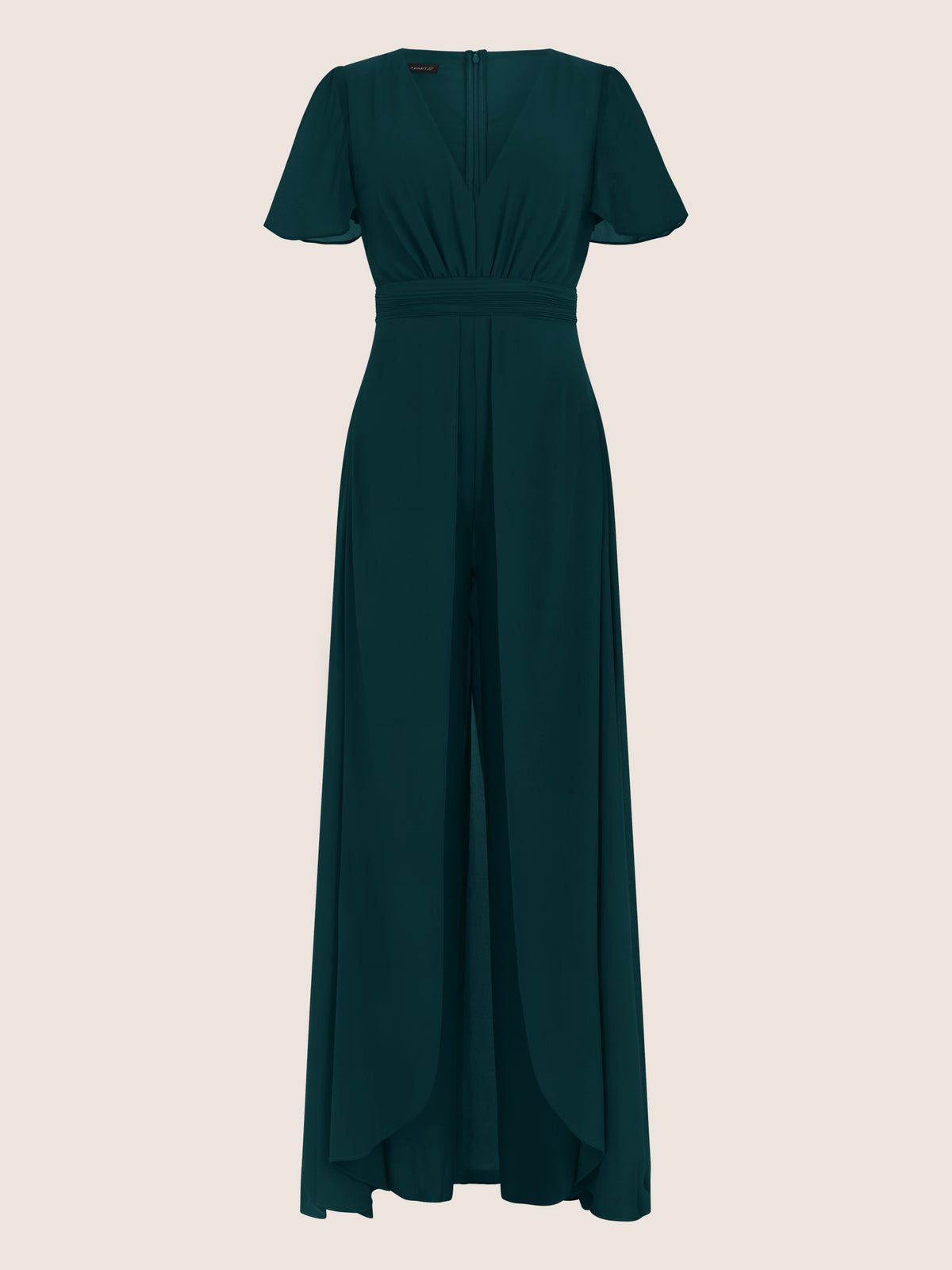 APART Eleganter Chiffonoverall mit fließendem Beinverlauf | emerald