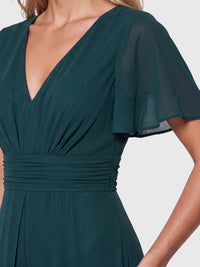 APART Eleganter Chiffonoverall mit fließendem Beinverlauf | emerald