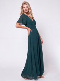 APART Eleganter Chiffonoverall mit fließendem Beinverlauf | emerald